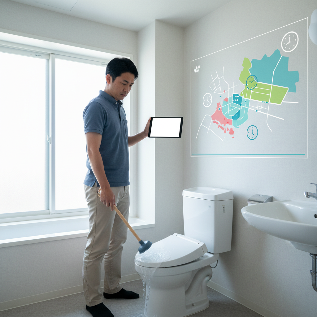 対応エリアと到着時間を確認する(近くの業者)に関する画像