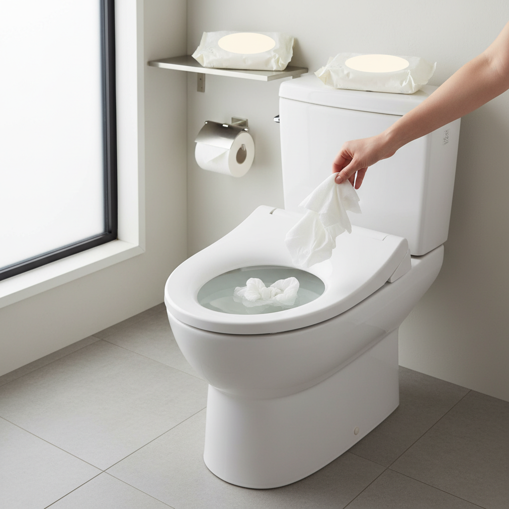 「流せる」ウェットティッシュでも詰まる可能性に関する画像