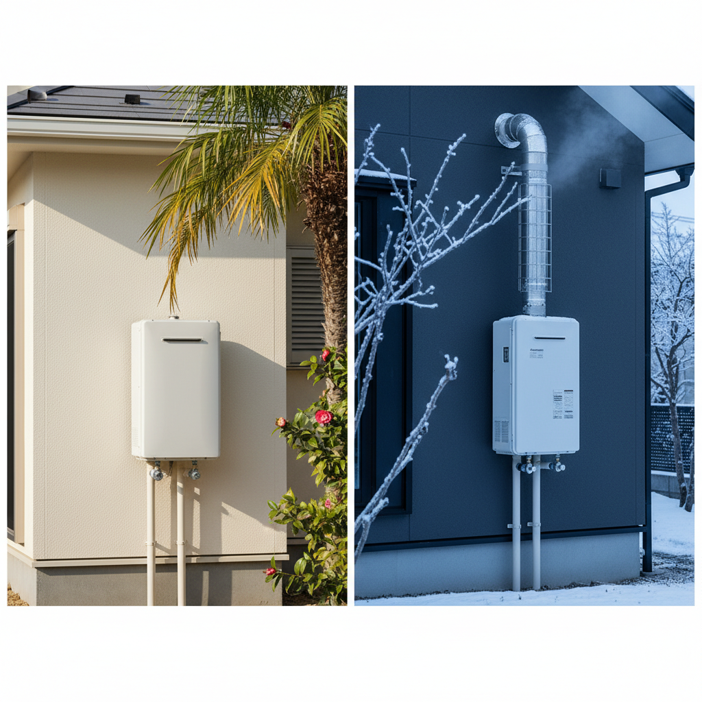 給湯器 福岡市の相場と札幌市白石区の寒冷地仕様価格の違いに関する画像