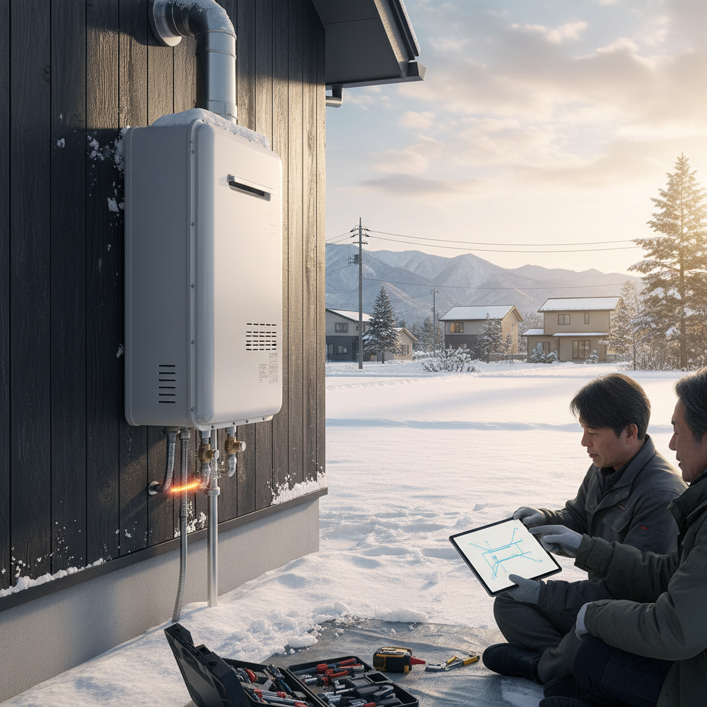 寒冷地仕様の給湯器本体価格と工事費の内訳に関する画像