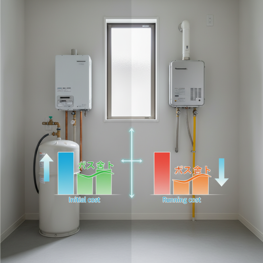 灯油ボイラーとガス給湯器のコスト比較に関する画像