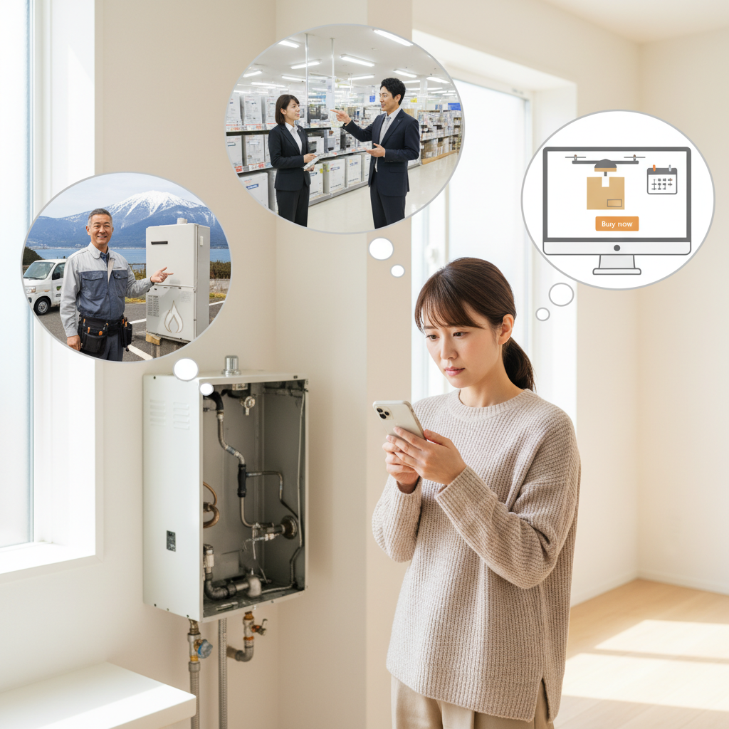 地元の専門業者と家電量販店やネット通販の違いに関する画像