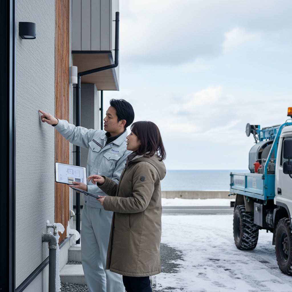 根室特有の塩害や凍結に対応できる業者の選び方に関する画像