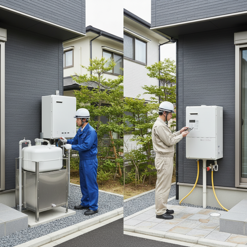石油給湯器交換業者とガス給湯器業者の違いに関する画像