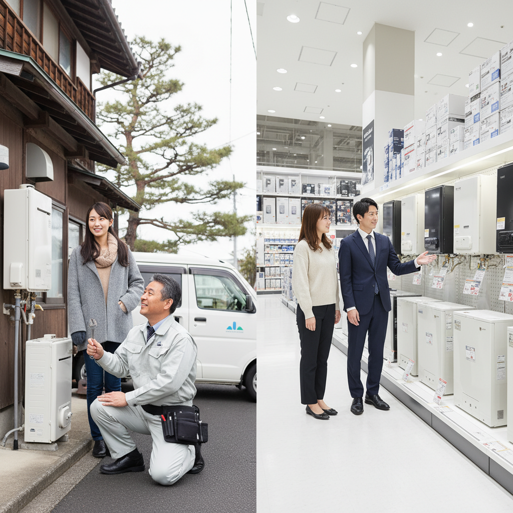 地域密着型の専門業者と大手量販店の違いに関する画像