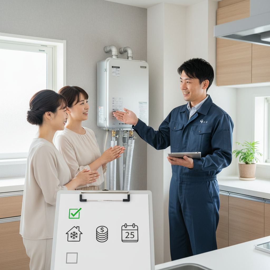 北本市での給湯器交換を成功させるためのチェックリストに関する画像