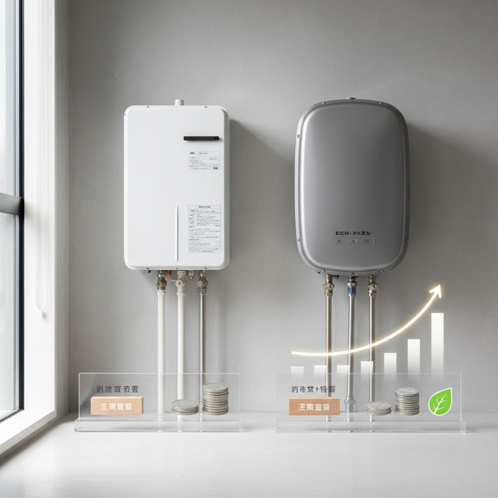 従来型と省エネ型（エコジョーズ等）の価格差に関する画像