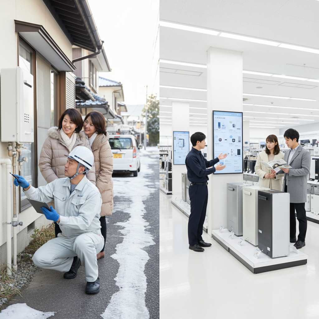 地元の専門業者と大手量販店の違いに関する画像