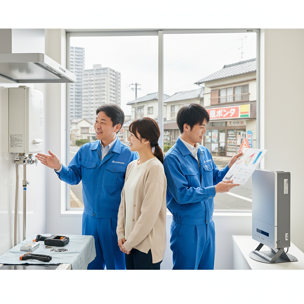 給湯器の交換はどこに頼めばいいですか？大手と地元の違いに関する画像