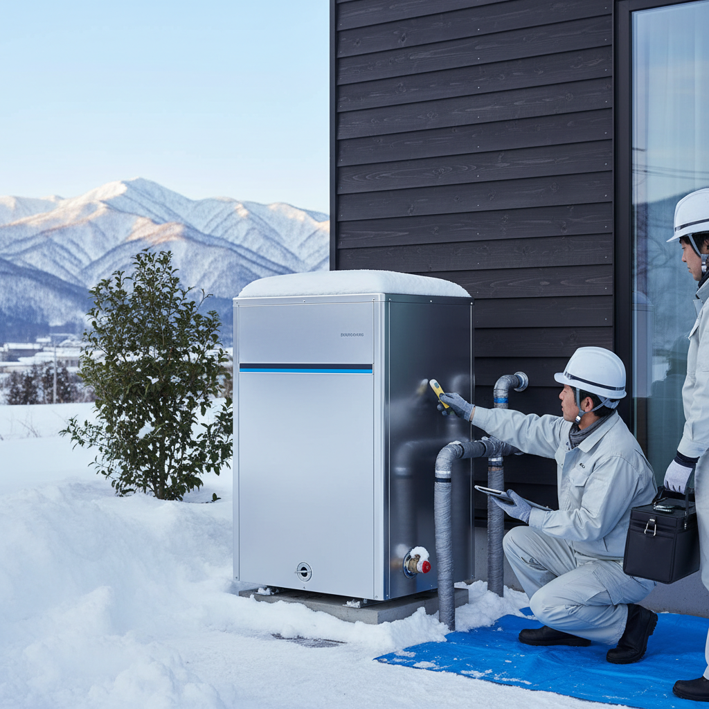 寒冷地仕様の給湯器本体と工事費の内訳に関する画像