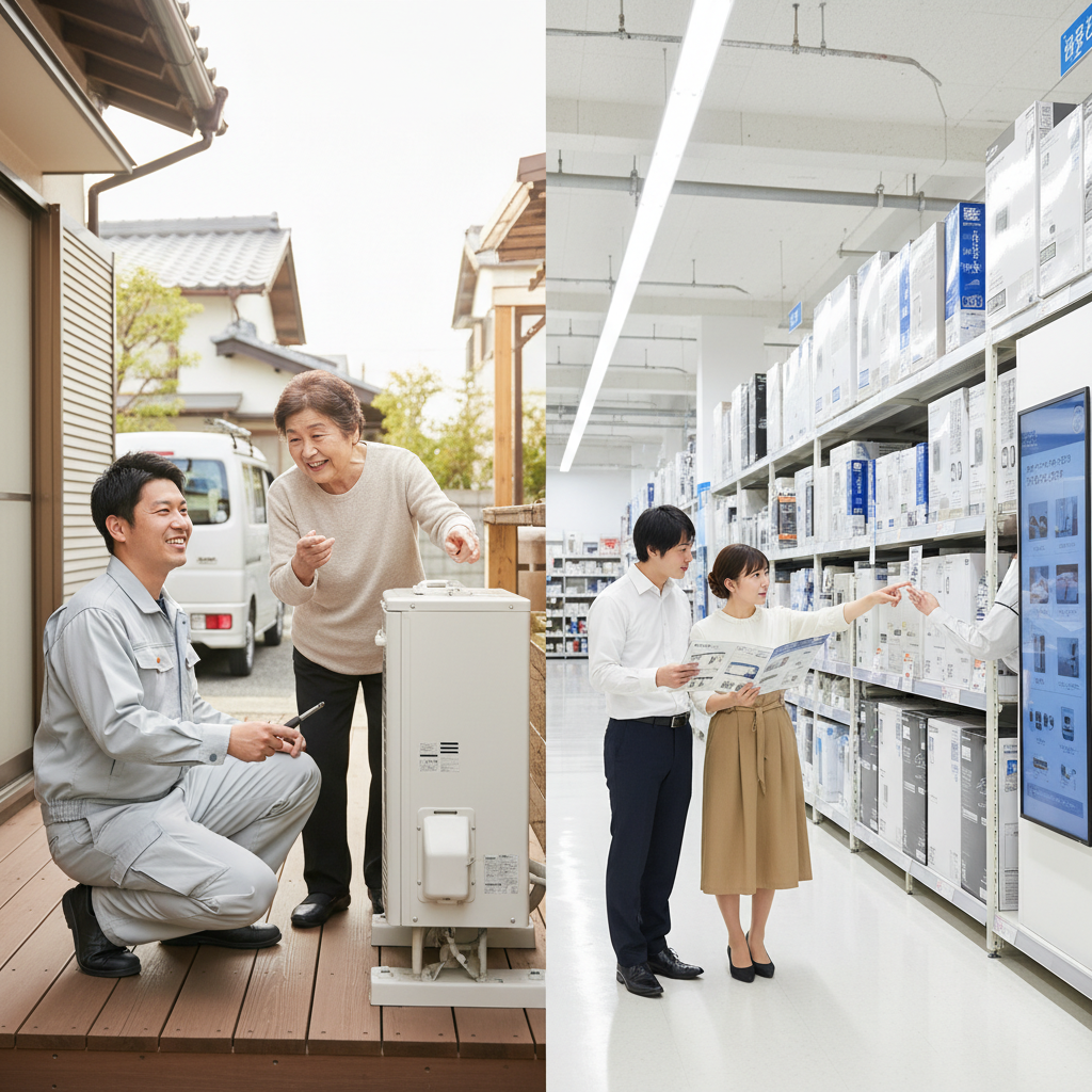 地元業者と大手量販店のメリット・デメリットに関する画像