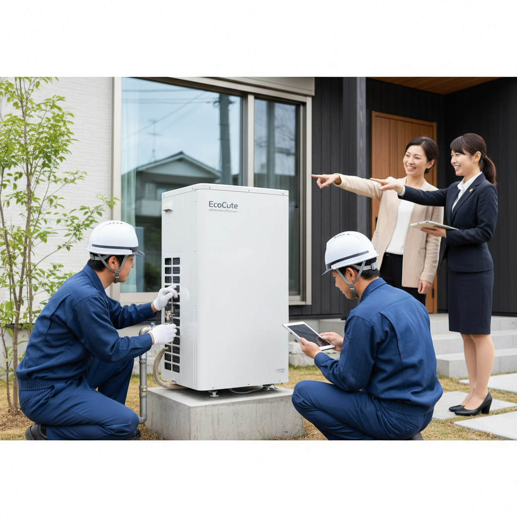 「ほまれ」のつくばエリアでの評判とエコキュート施工実績に関する画像