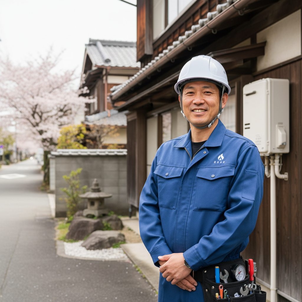 桜川の給湯器・ボイラー専門の職人