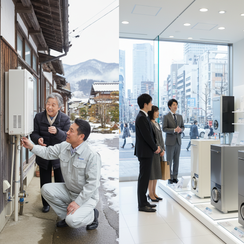 地域密着型業者と大手チェーンの比較に関する画像