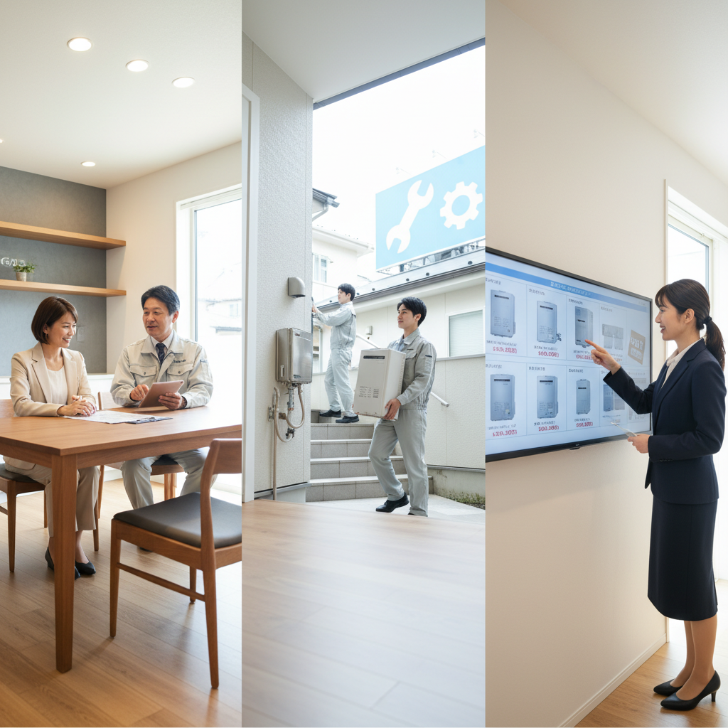 依頼先の選択肢とそれぞれの特徴に関する画像