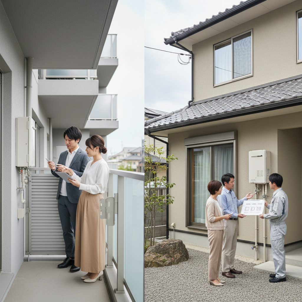 給湯器交換の機種選び｜マンションと戸建ての違いに関する画像