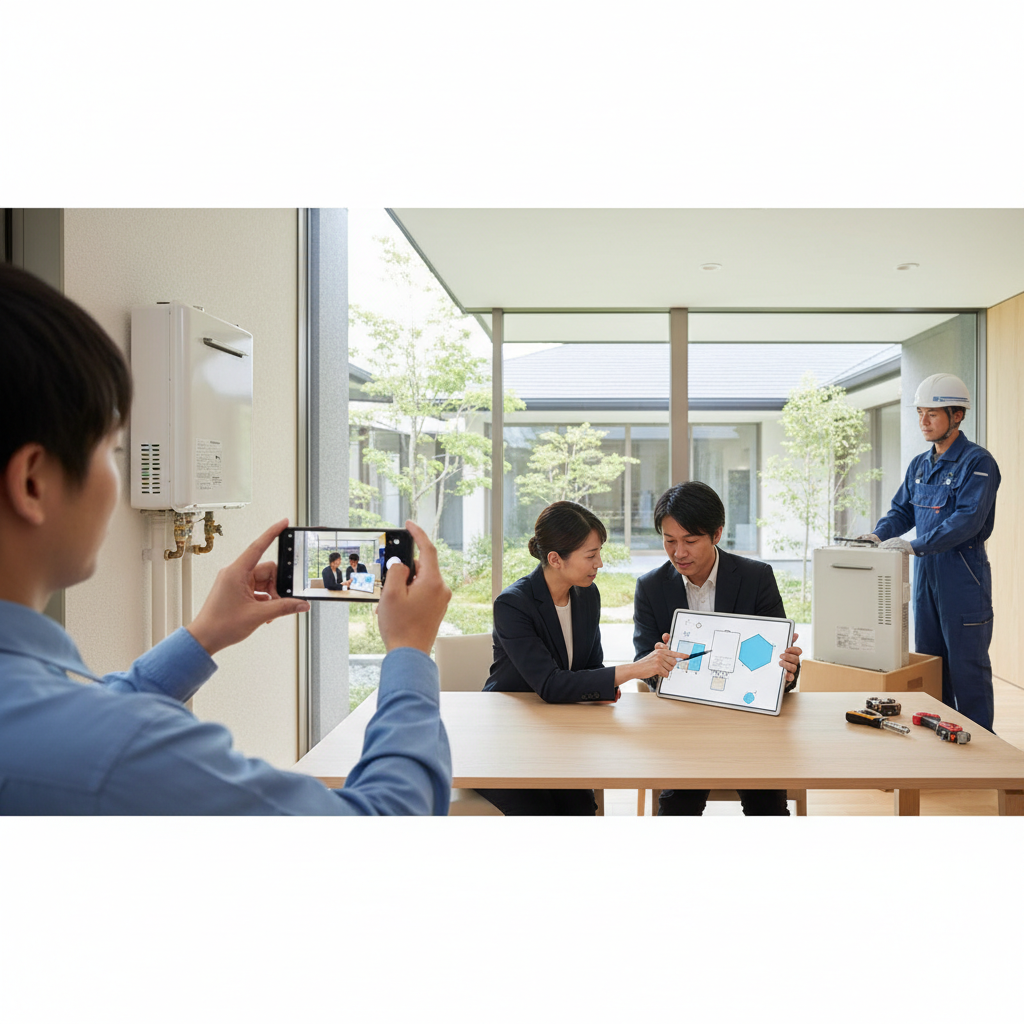 問い合わせから施工完了までの一般的なステップに関する画像