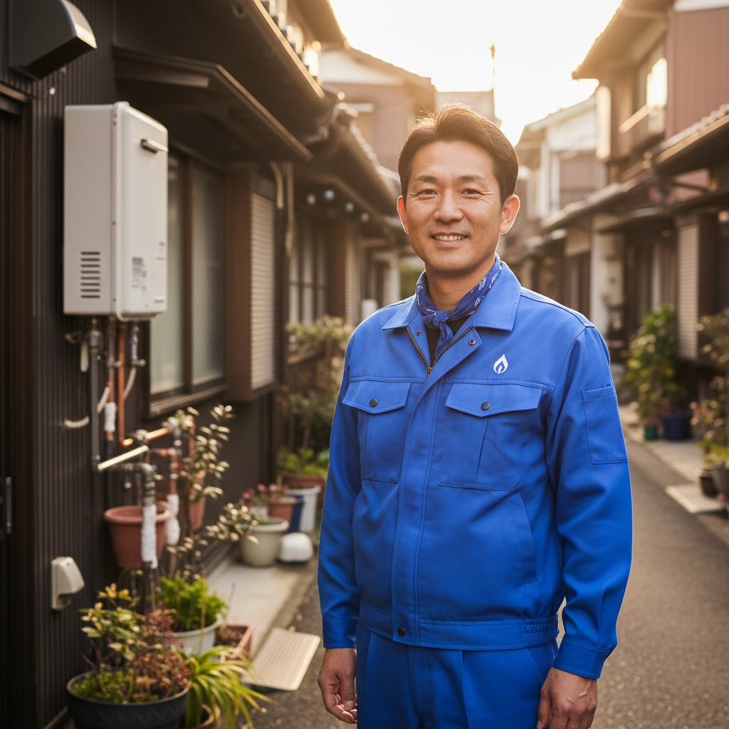 白石の給湯器・ボイラー専門の職人
