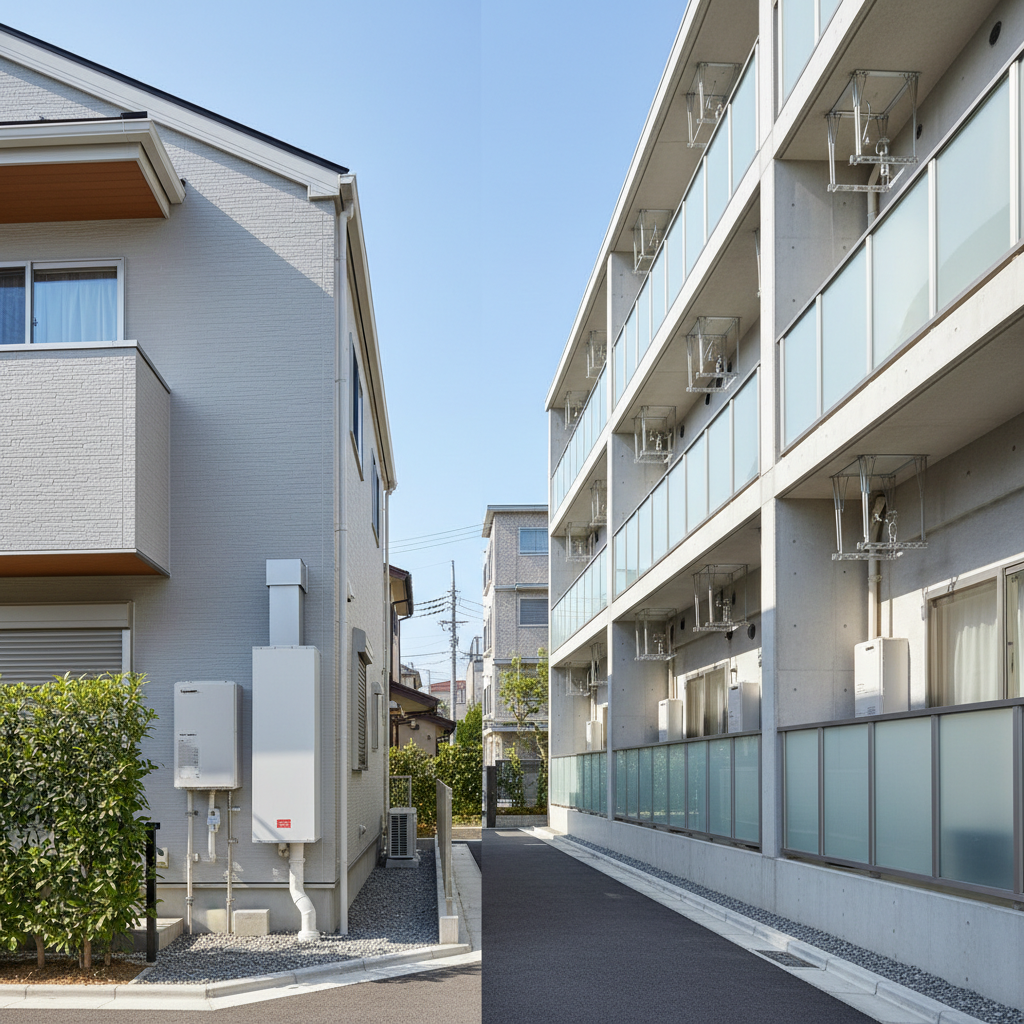 マンションと戸建てで異なる排気バリエーションに関する画像