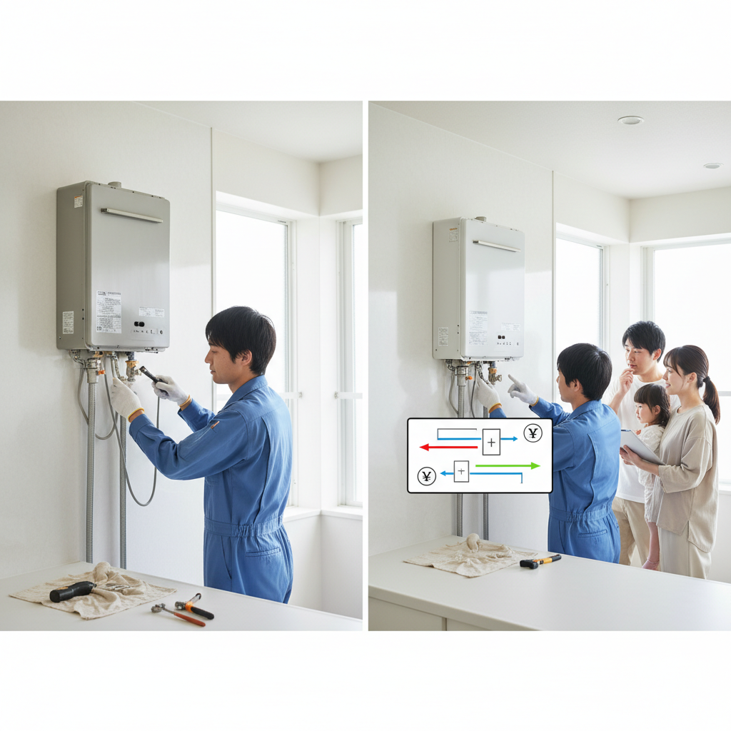 給湯器修理と交換のどちらがお得か見極めるポイントに関する画像