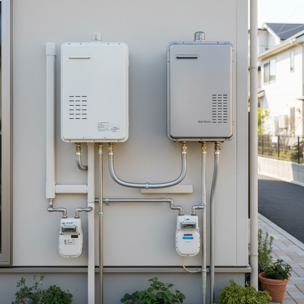 エコジョーズと従来型の比較に関する画像