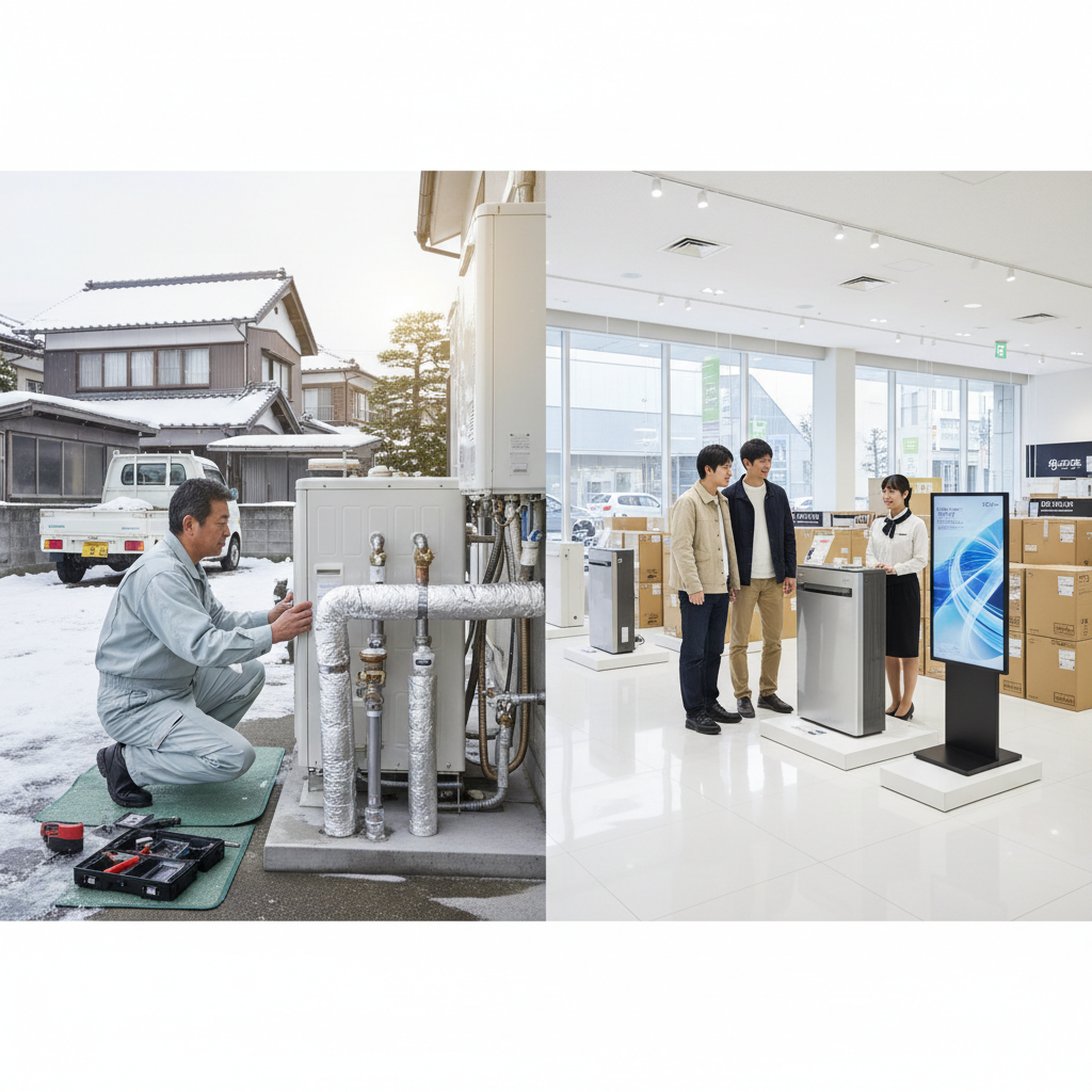 地元密着の専門業者と大手量販店の違いに関する画像