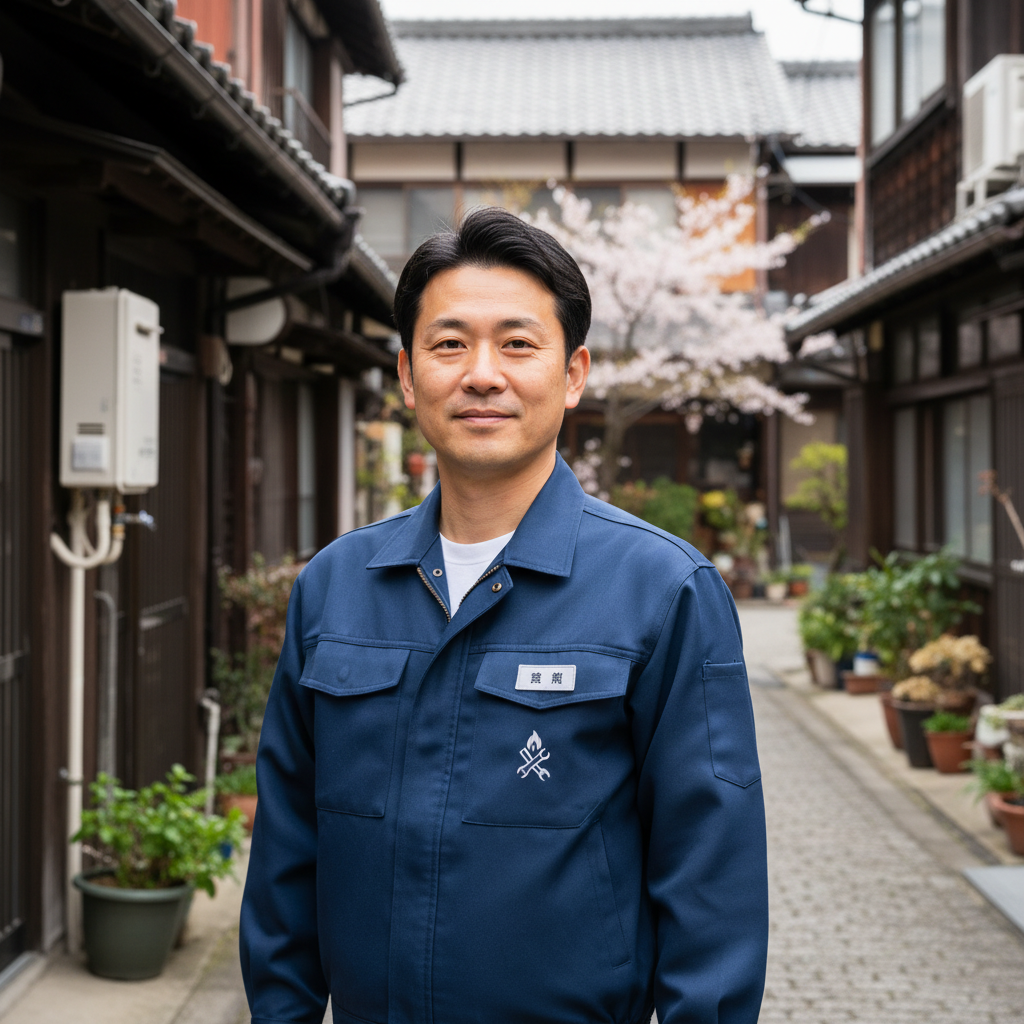 朝霞の給湯器・ボイラー専門の職人