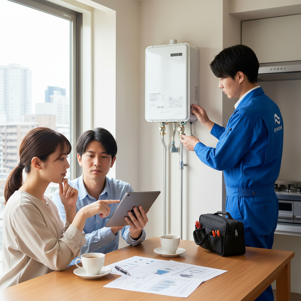 横浜での給湯器交換業者の口コミと評判の見方に関する画像