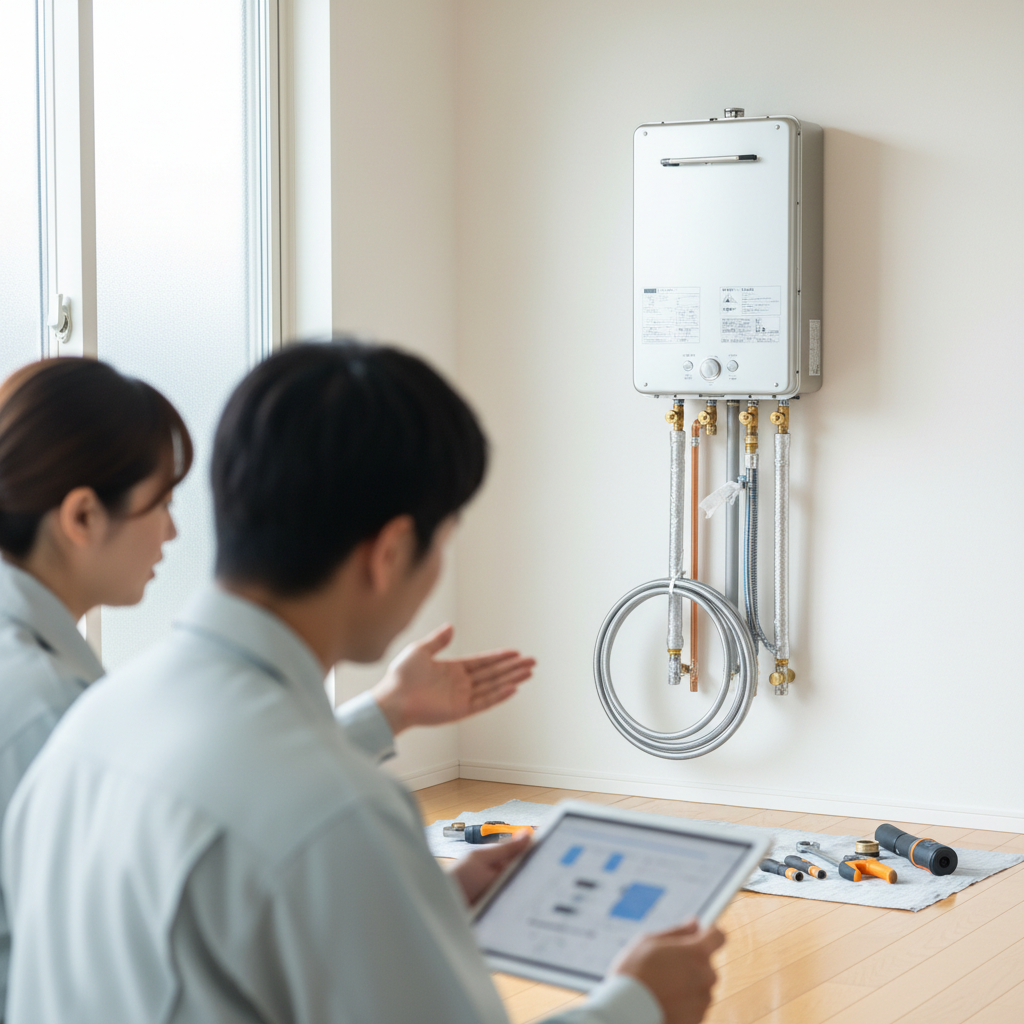 給湯器本体価格と工事費用の内訳に関する画像