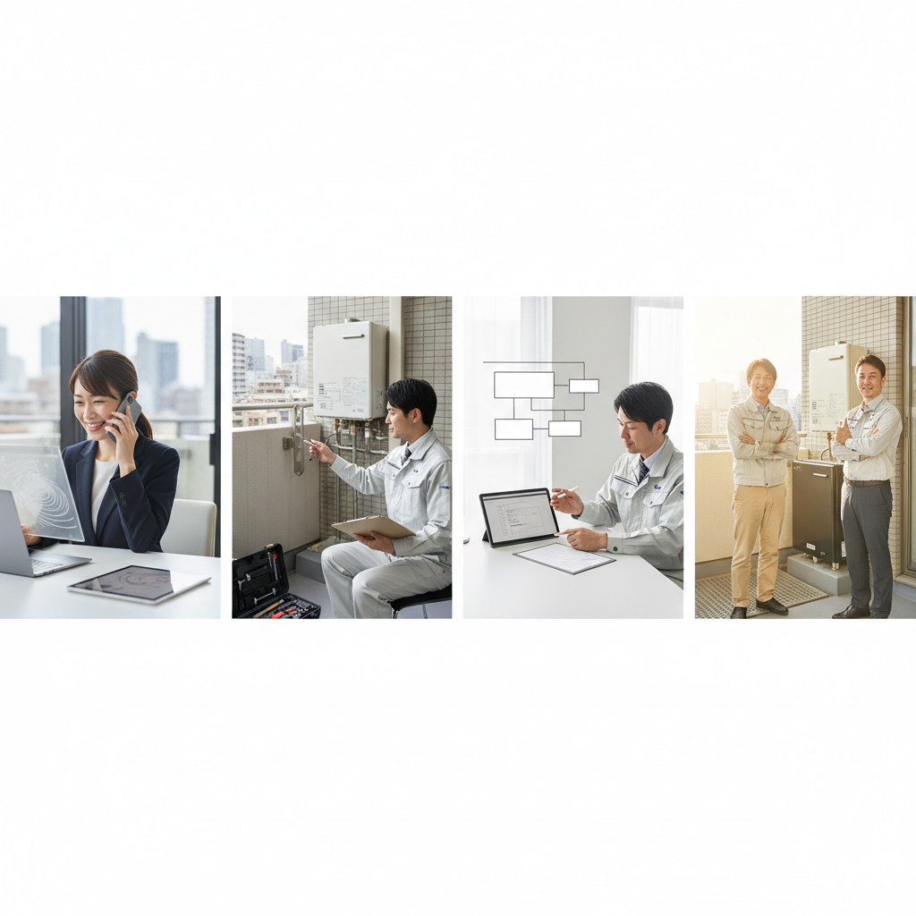 お問い合わせから工事完了までのステップに関する画像