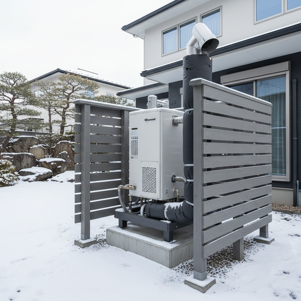 積雪や凍結から給湯器を守る設置の工夫に関する画像