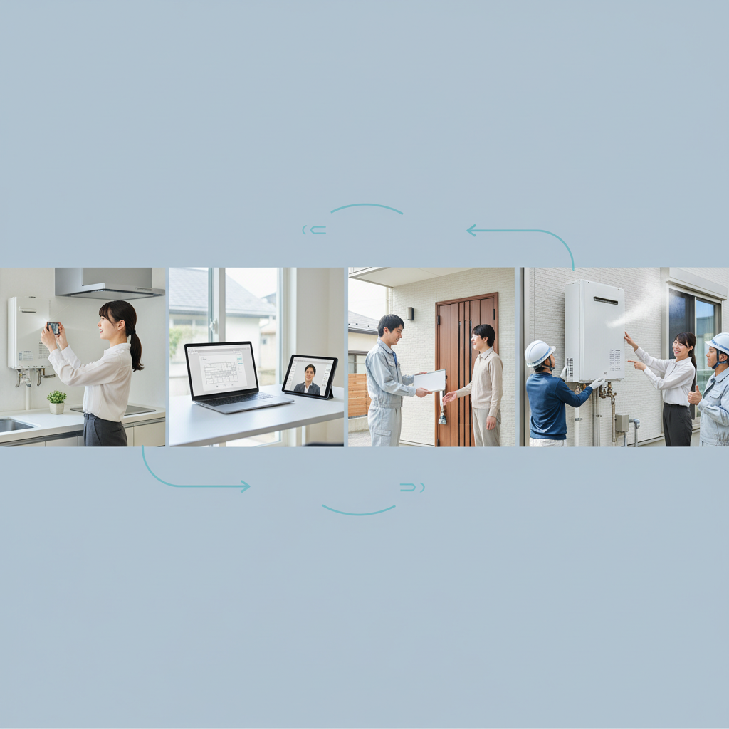 問い合わせから施工完了までのステップに関する画像