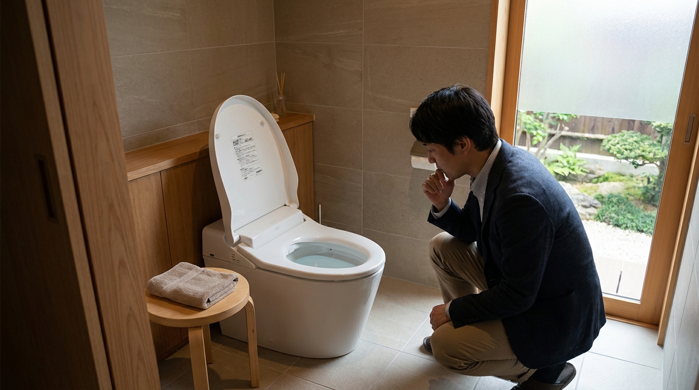 トイレつまりが起きたらまず何を確認すべきですか？に関する画像