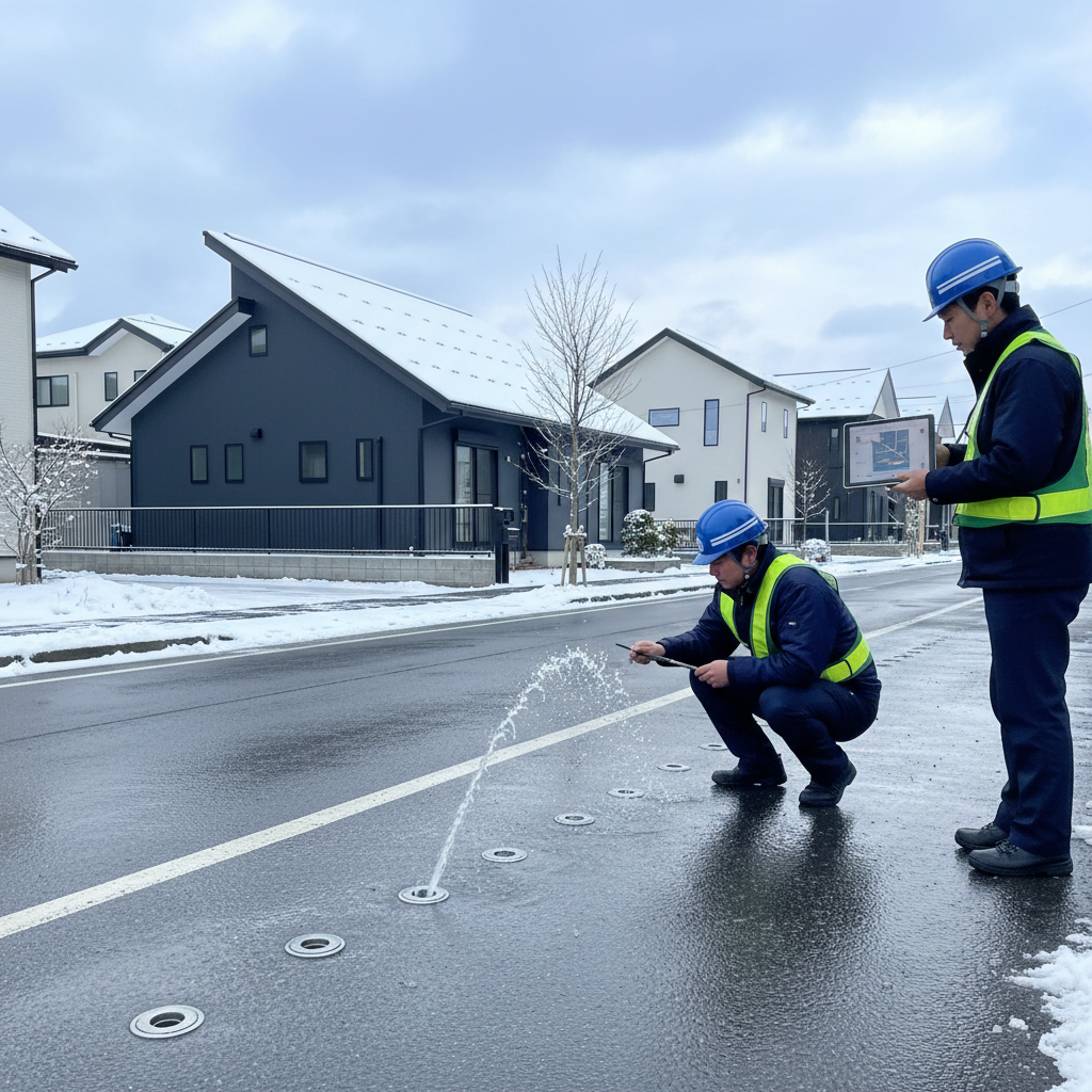 燕市消雪パイプの設置とメンテナンスに関する画像