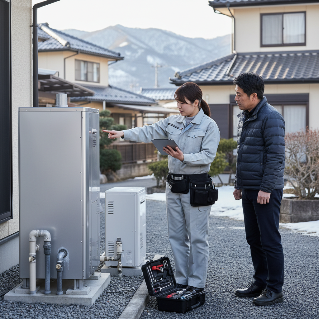 上越 エコキュート 修理と給湯器修理の判断基準に関する画像