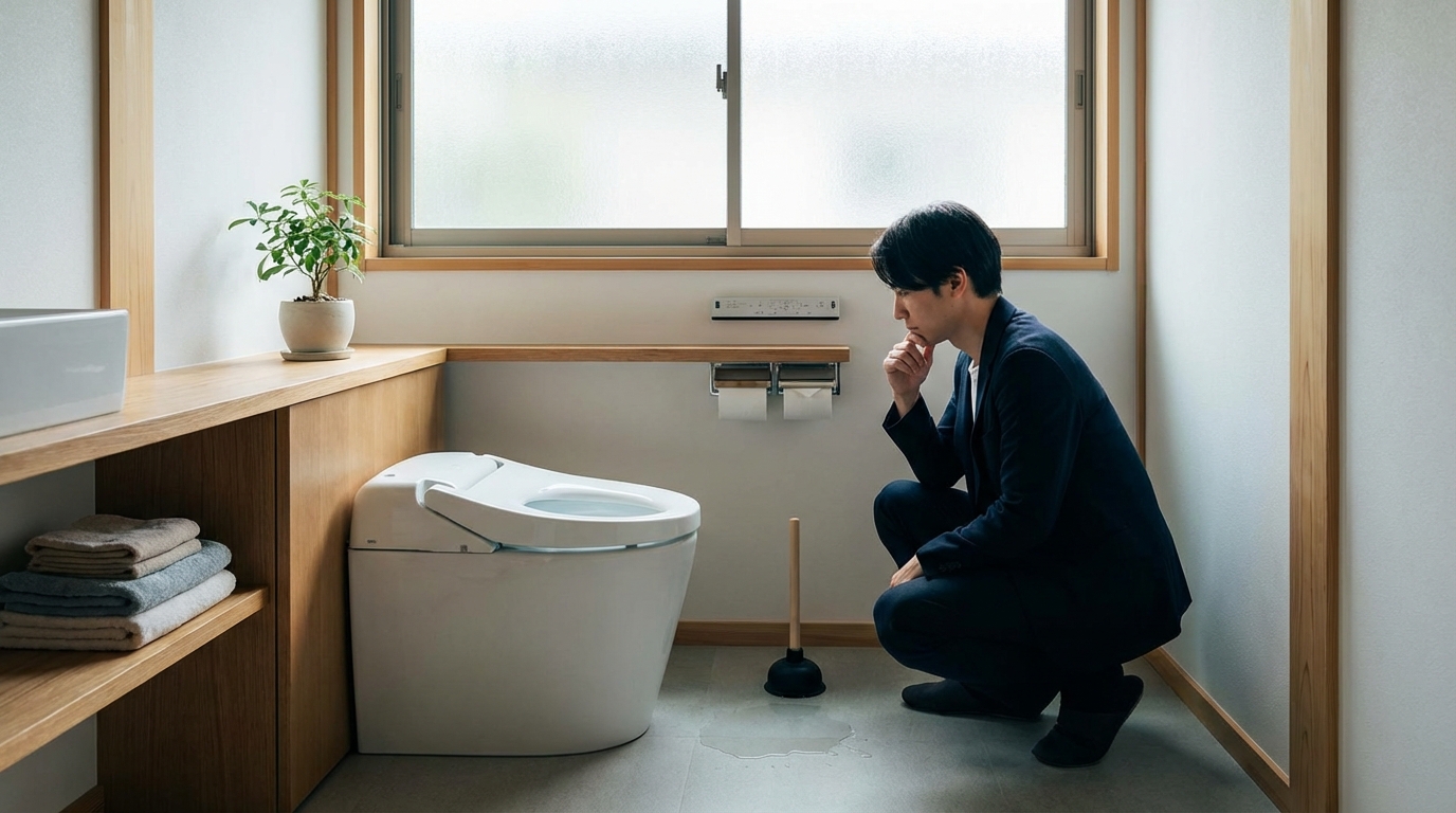 トイレつまりが起きたらまず何を確認すべきですか？に関する画像
