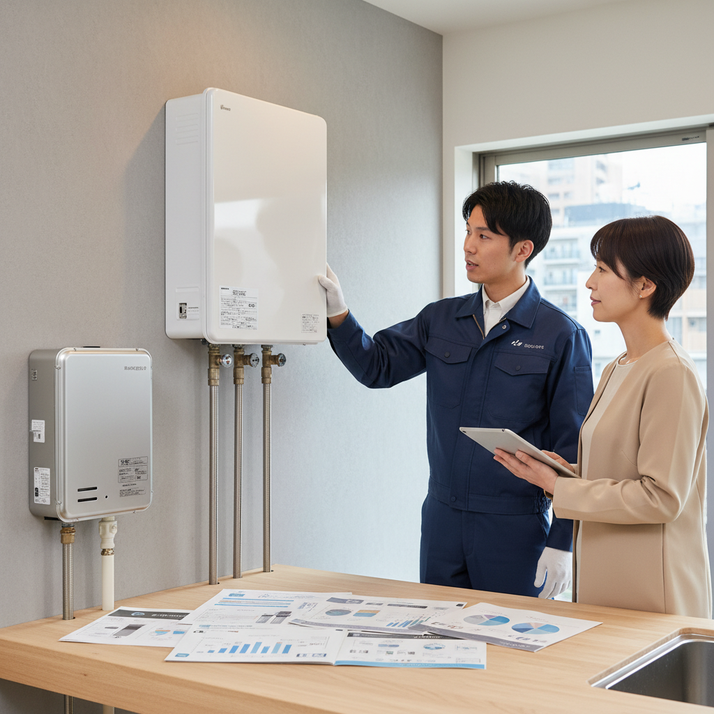 給湯器の号数や種類による費用相場の違いに関する画像