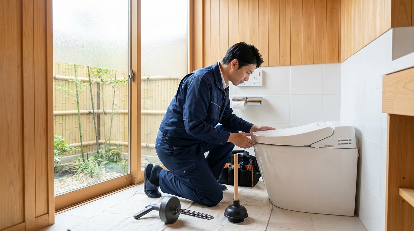 倉敷市でのトイレつまり修理修理料金に関する画像