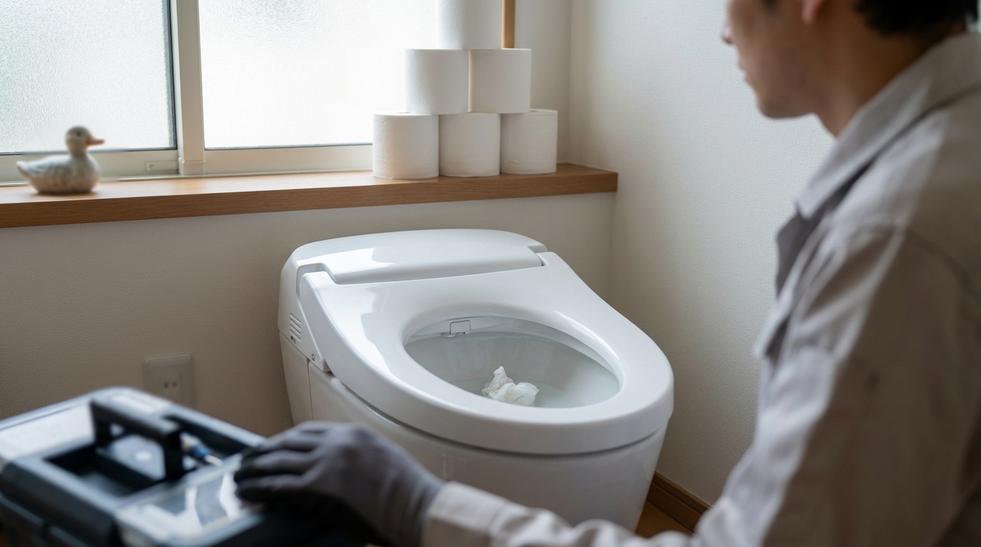 釜石市で最も多いトイレつまり修理のご相談内容に関する画像