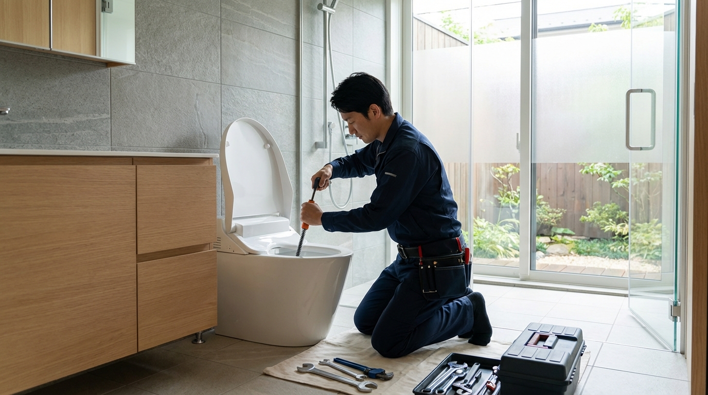 つくばみらい市でのトイレつまり修理修理料金に関する画像