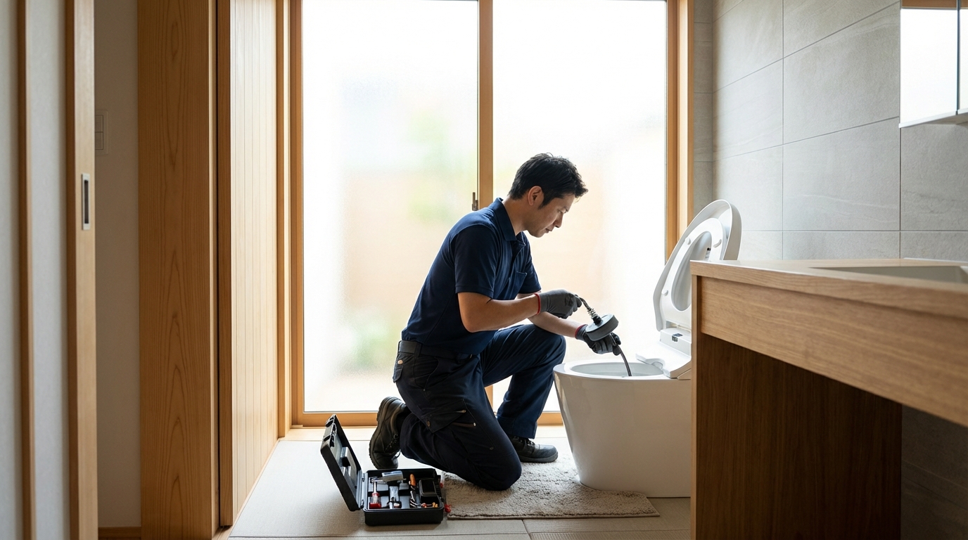 つくば市でのトイレつまり修理修理料金に関する画像