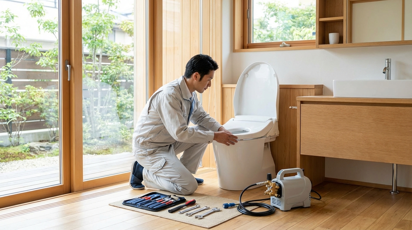 潮来市でのトイレつまり修理修理料金に関する画像