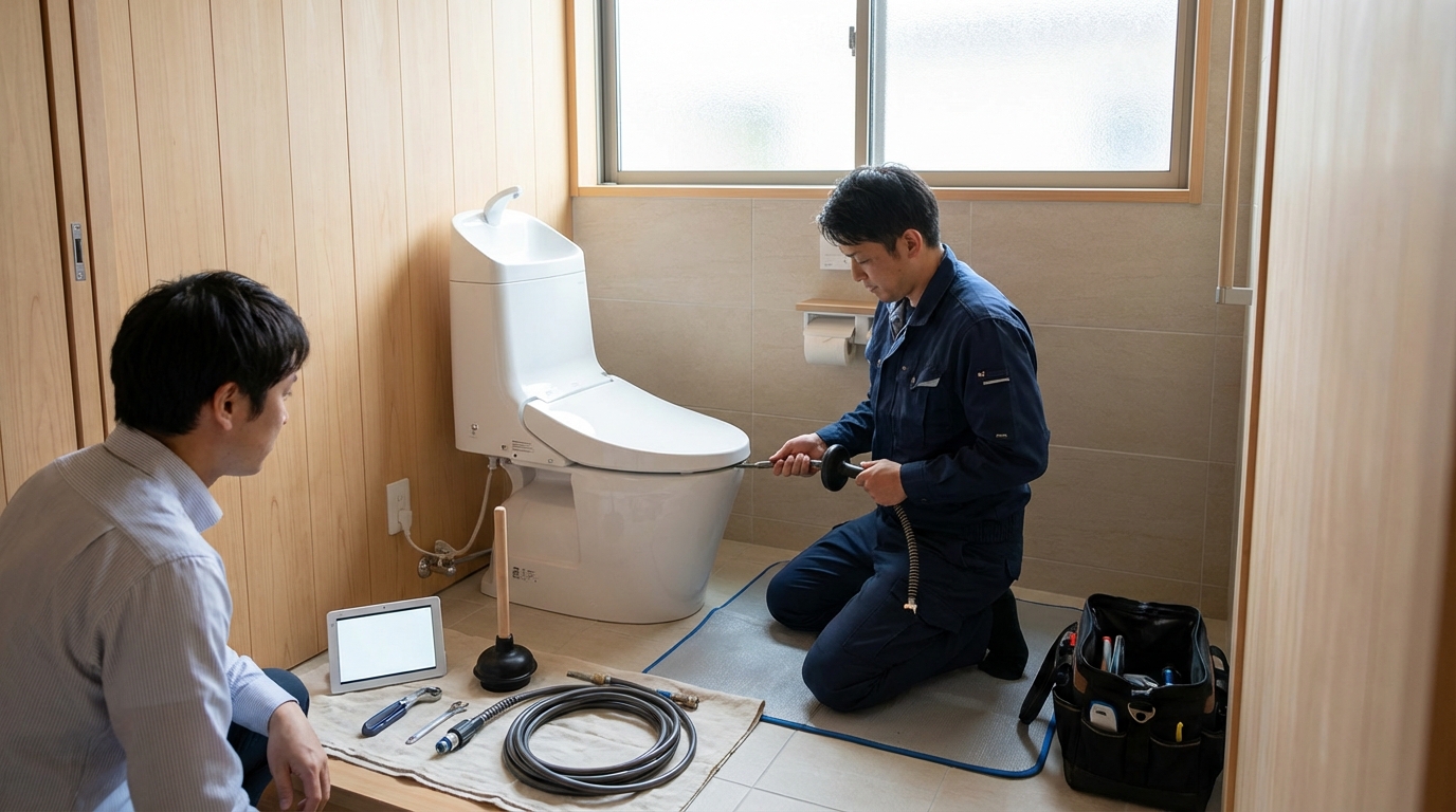 坂東市でのトイレつまり修理修理料金に関する画像