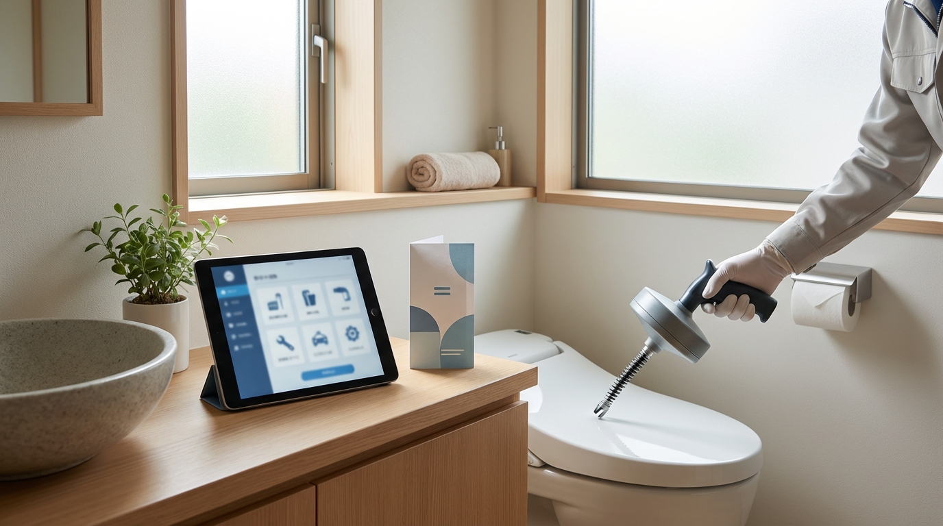 牛久市でのトイレつまり修理修理料金に関する画像