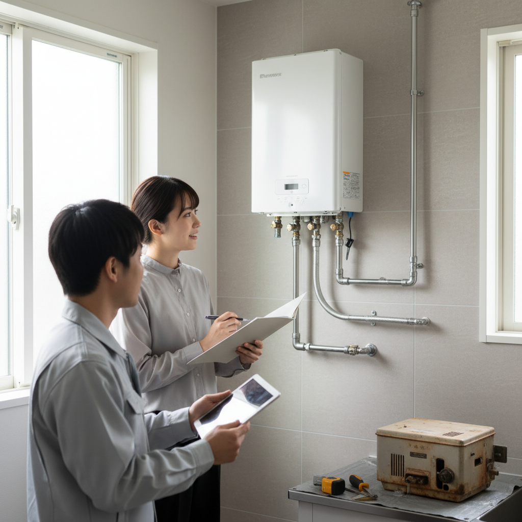 給湯器本体と工事費の総額目安に関する画像