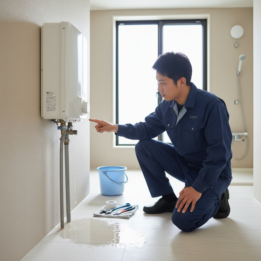給湯器水漏れ 修理の緊急性と応急処置に関する画像