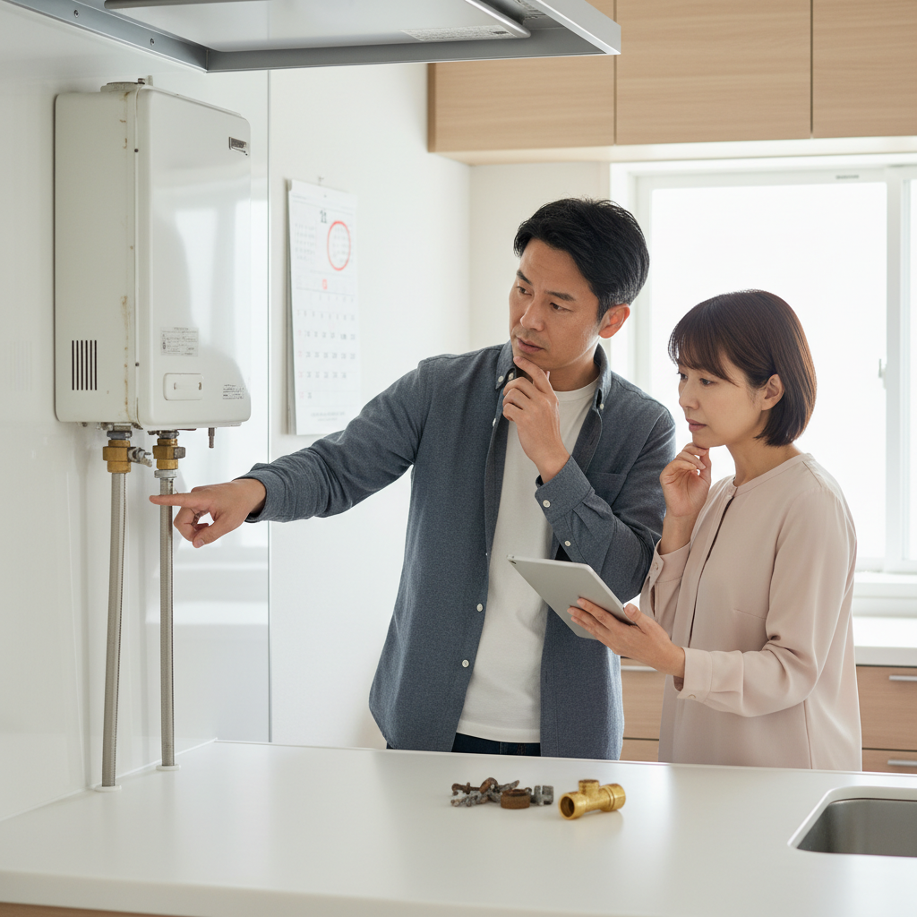 給湯器修理・交換の判断ポイント｜年数と症状に関する画像