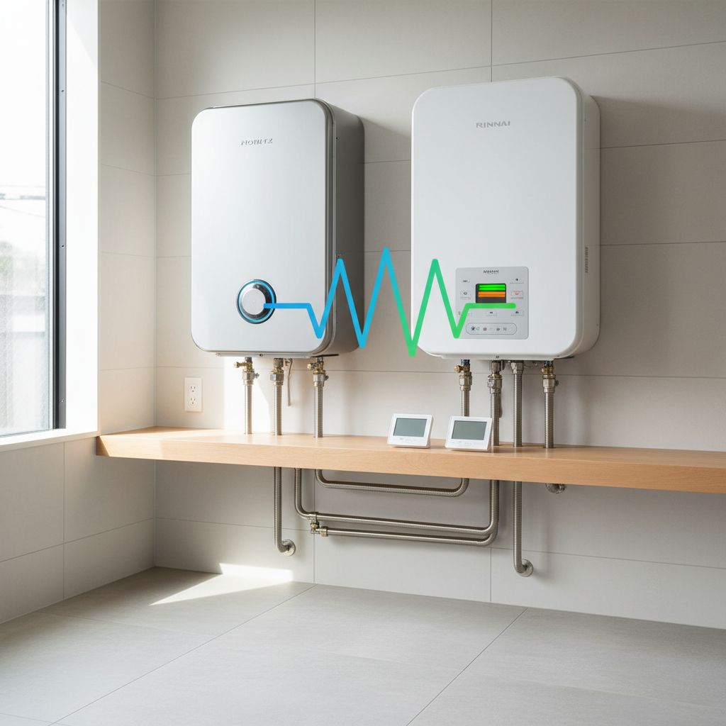 ノーリツとリンナイの特徴比較に関する画像