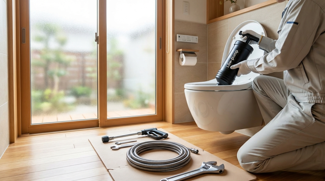 尾道市でのトイレつまり修理料金に関する画像